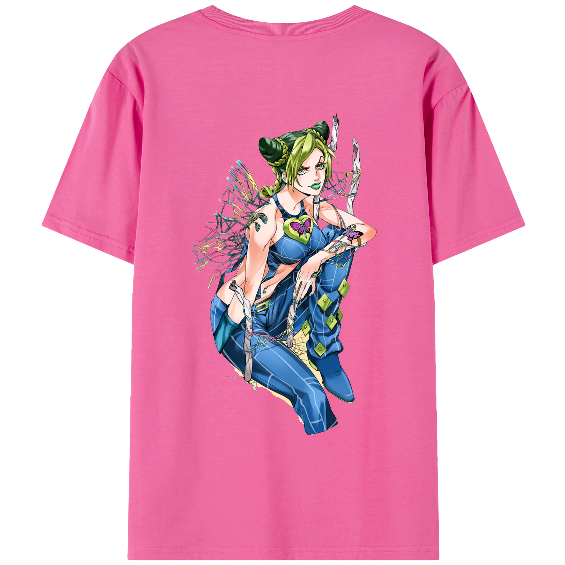 （画像用） "ジョジョの奇妙な冒険 くうじょう ジョリーン JoJo's Bizarre Adventure Jolyne Cujoh " レディース半袖Tシャツ(バックプリント)